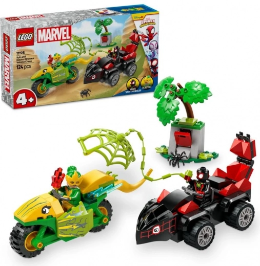 LEGO® Marvel Spidey a jeho úžasní přátelé 11198 Spin, Electro a honička s dinosauřím vozidlem