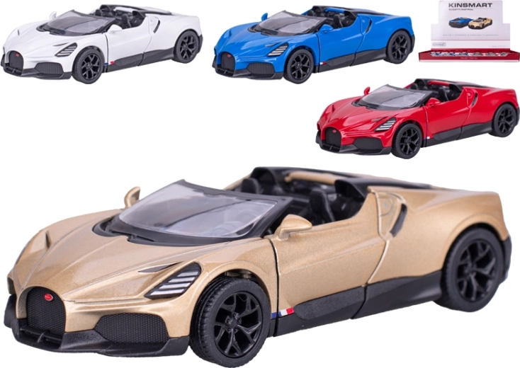 Kinsmart Bugatti Mistral kovový model 1:36 s otevíracími dveřmi