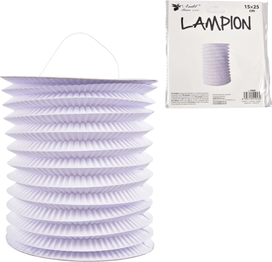 Papírový lampion válec bílý 15 cm