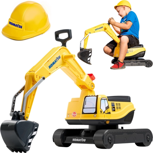 Šlapací bagr Komatsu s otočnou kabinou a přilbou