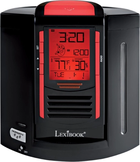 Radiobudík se zvlhčovačem vzduchu LEXIBOOK s displejem a měřením teploty a vlhkosti