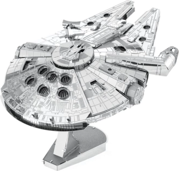Metal earth 3d puzzle star wars: millennium falcon iconx – kovový model na stojánku