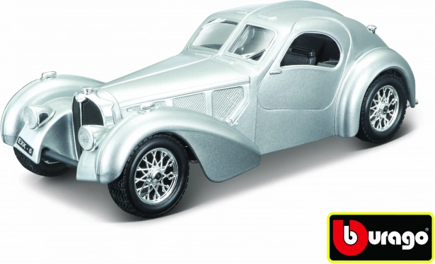 Model auta Bugatti Atlantic 1:24 stříbrná od Bburago