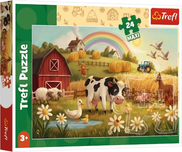 Maxi puzzle 24 dílků Kráva na farmě