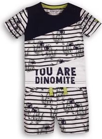 Dirkje dětský dvoudílný set sunny you are dinomite navy-white