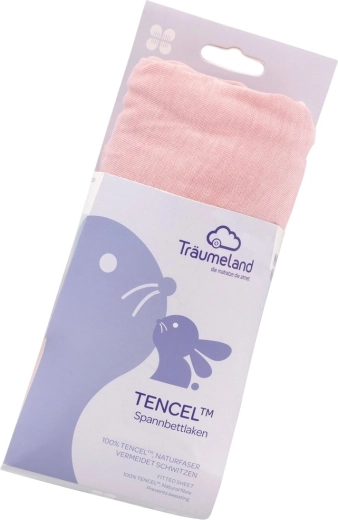 Träumeland napínací prostěradlo Tencel 40 × 90 cm malve-rose