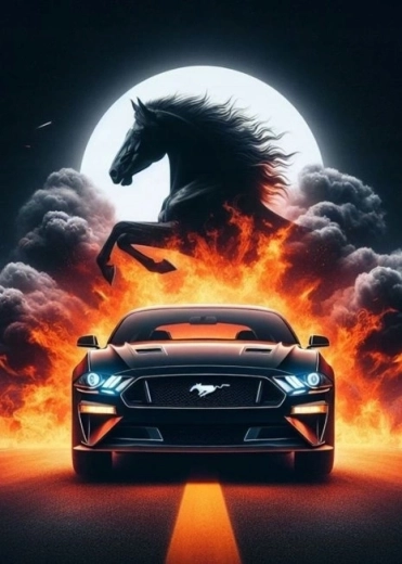 Norimpex diamantové malování sportovní auto Mustang 30 × 40 cm