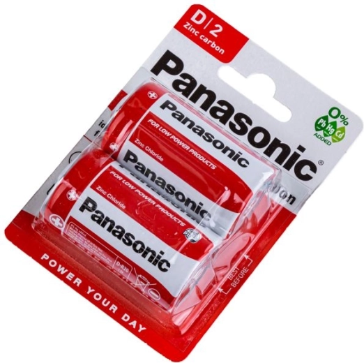 Panasonic red zinc zinkouhlíková baterie R20 1,5 V (blistr 2 ks)