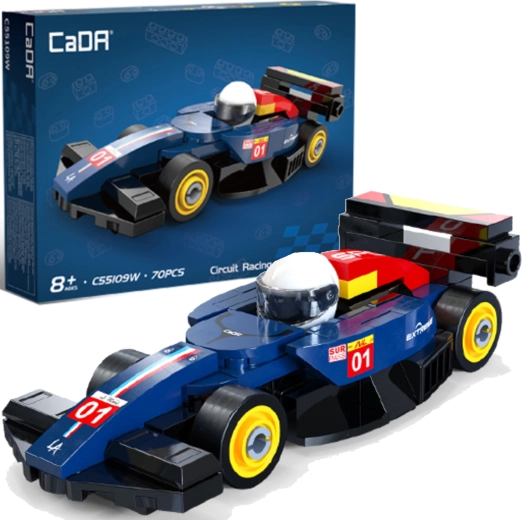 CaDA stavebnice závodní auto circuit racing car tmavě modré 70 dílků