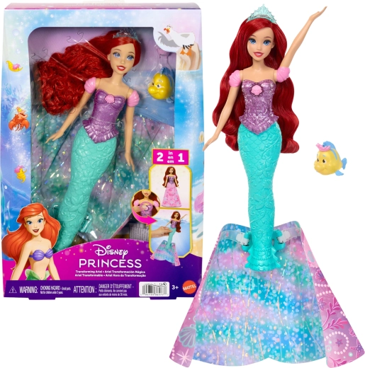 Disney Princess panenka Ariel 2v1 princezna a mořská panna s doplňky