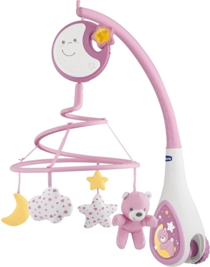Chicco Next2Dreams 3v1 hudební kolotoč nad postýlku s nočním světlem růžový 0m+