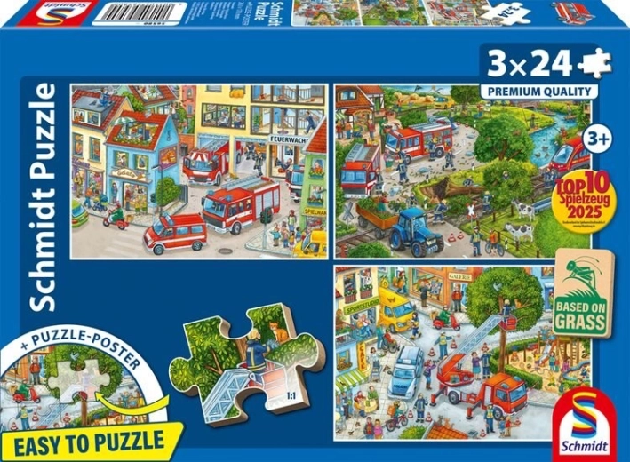 Puzzle hasiči 3×24 dílků