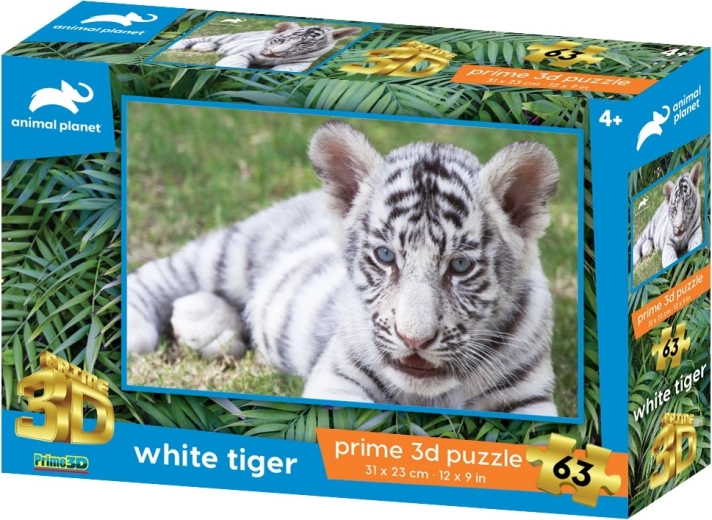 3D puzzle Bílý tygr 63 dílků