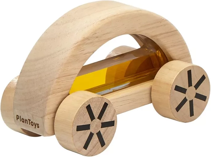 PlanToys dřevěné autíčko s vodou žluté - 1 kus