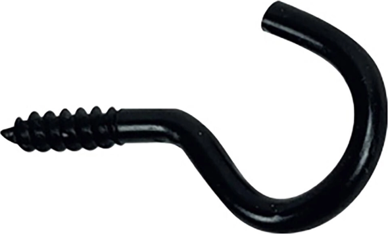 Očko otevřené 17 × 40 mm, černé, sada 6 ks