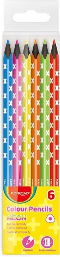 Pastelky Keyroad Neon trojhranné 6 ks