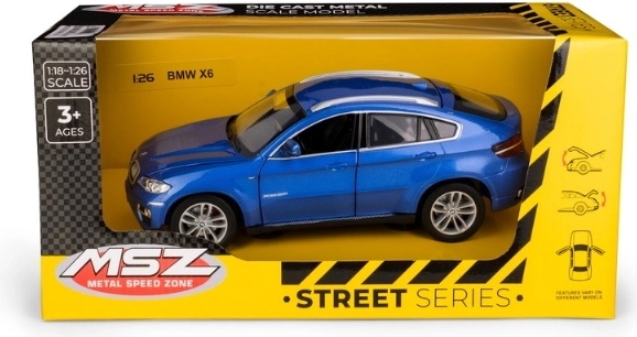 Model auta MSZ BMW X6 v měřítku 1:26 modrý