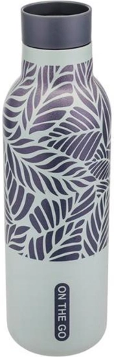 Termoska Kitchisimo 450 ml šedá s motivem lístků