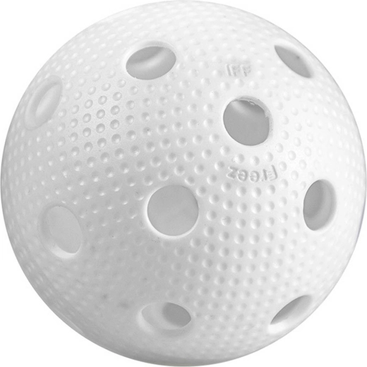 ACRA florbalový míček Freez Ball Official bílý s certifikací IFF - 1 kus