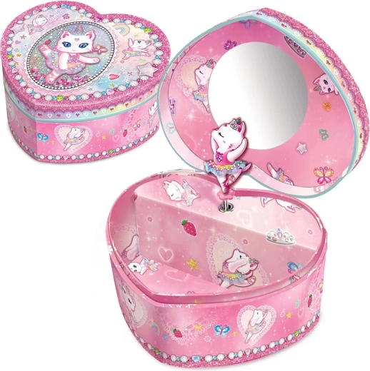 Šperkovnice s hudbou kočka Srdce