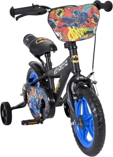 Dětské kolo 12" Batman s balančními kolečky a bidonem