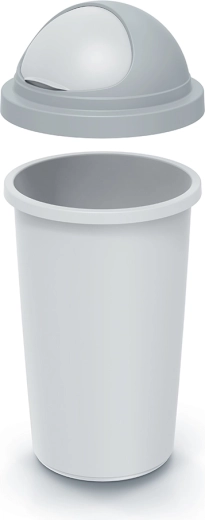 Plastový odpadkový koš se sklopným víkem 30 l, šedý