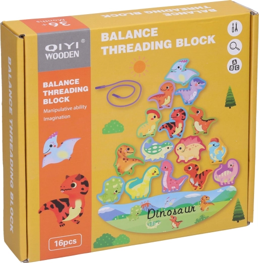Dřevěná balanční hra dinosauři 16 ks
