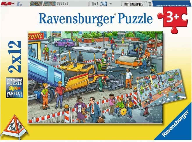 Ravensburger puzzle stavební práce 2×12 dílků