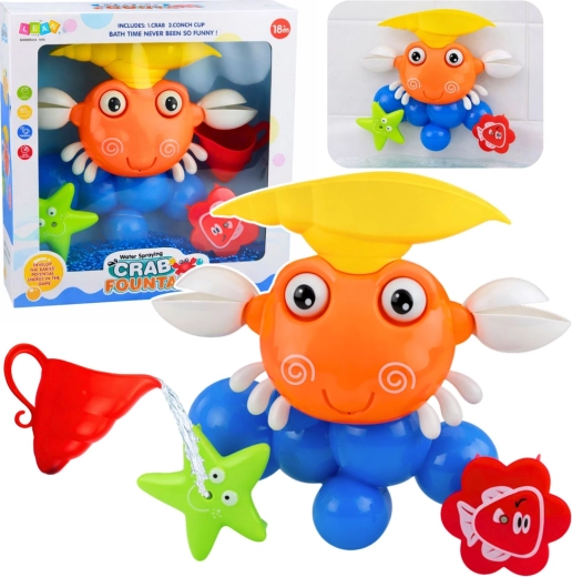 Koupací hračka krab s fontánkou a přísavkami