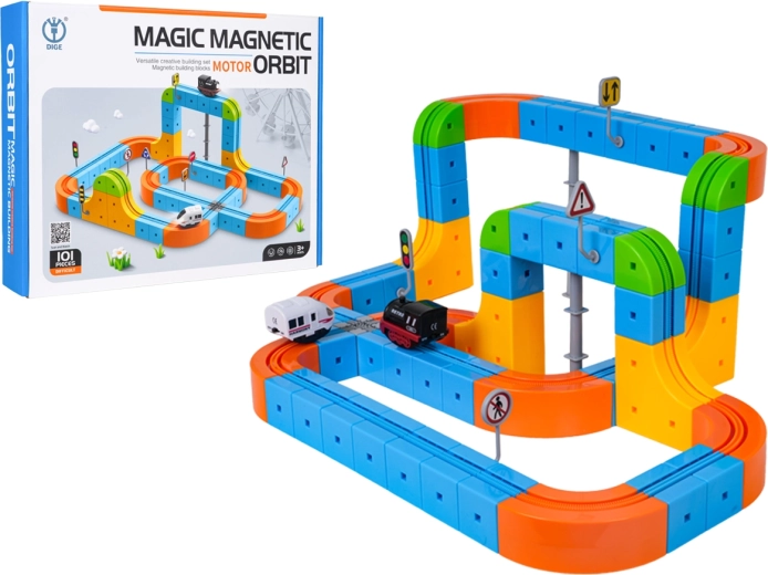 Magnetická barevná vláčkodráha se 101 díly