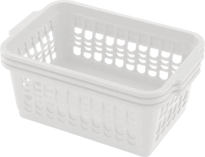 Plastové košíky HEIDRUN 30 × 19,5 × 13 cm, sada 3 ks, mix barev