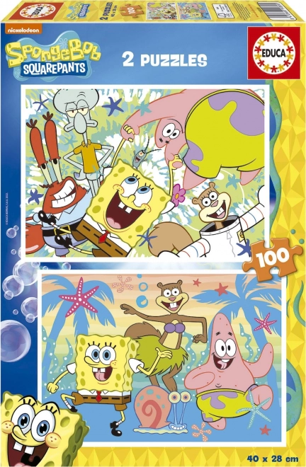 Puzzle SPONGEBOB 2×100 dílků