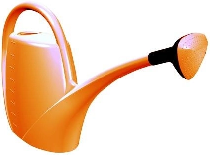 Zalévací konev 4,5 l s kropítkem – oranžová plastová