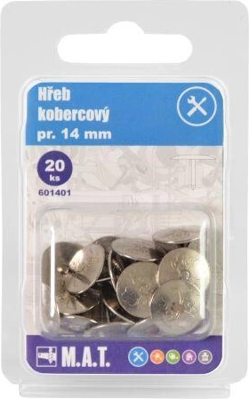 Kobercové hřebíky 14 mm, 20 ks