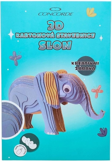 3D kartonová stavebnice slona