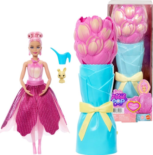 Barbie Petal Pop květinové překvapení růžový tulipán s doplňky