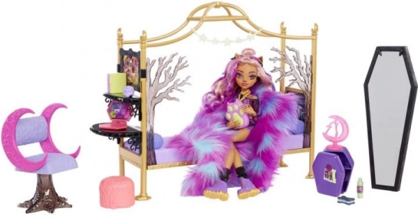 Sada nábytku do ložnice MONSTER HIGH Clawdeen Wolf s doplňky
