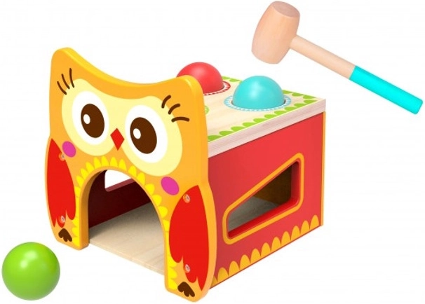 Dřevěná interaktivní lavice Sova TOOKY TOY