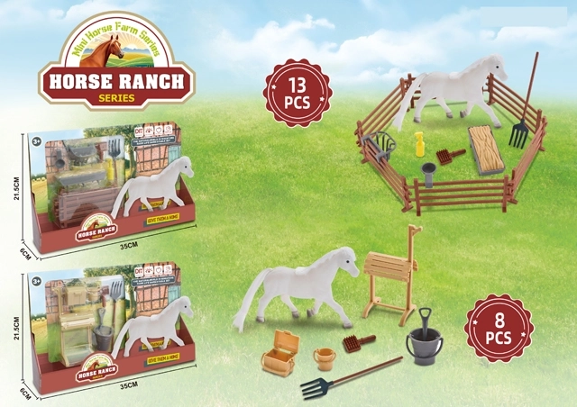 Bílý kůň s příslušenstvím