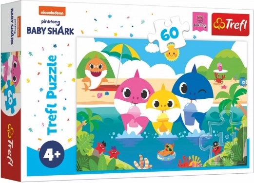 Puzzle Baby Shark – žraločí rodinka na dovolené, 60 dílků (33 × 22 cm)