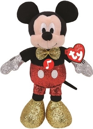 TY Beanie Babies plyšový Mickey Mouse se zvukem sparkle red - 1 kus