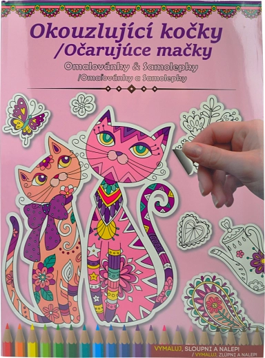Omalovánky a samolepky Okouzlující kočky