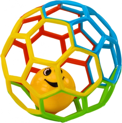 Gumový míč s chrastítkem pro miminka, barevný