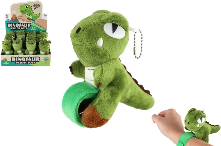 Plyšový dinosaurus náramek na ruku 13 cm
