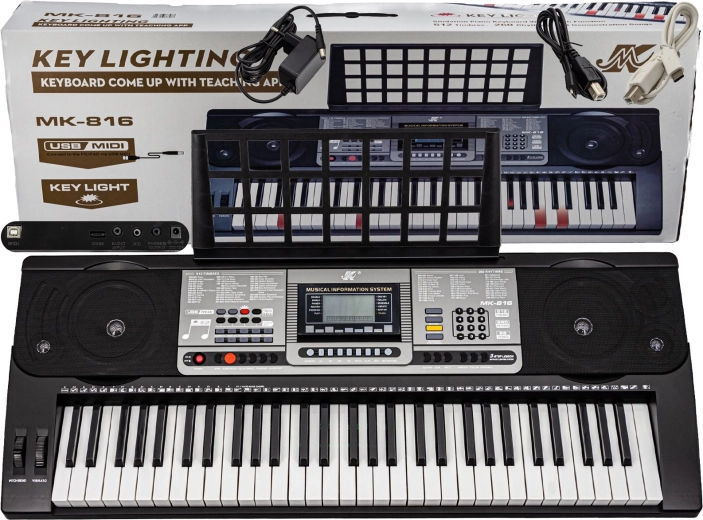 Keyboard organy se 61 podsvícenými klávesami a funkcí výuky