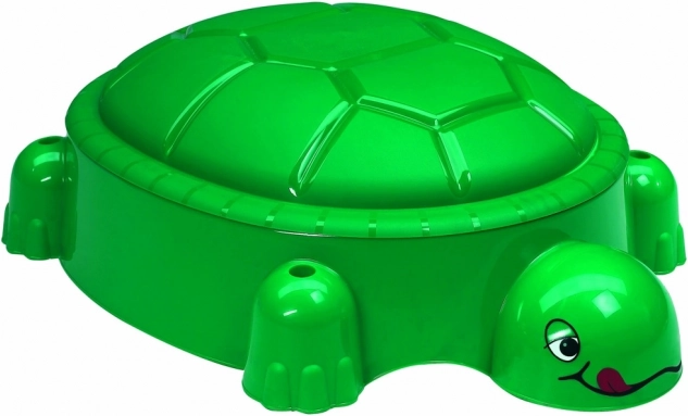 Pískoviště želva s víkem – tmavě zelené