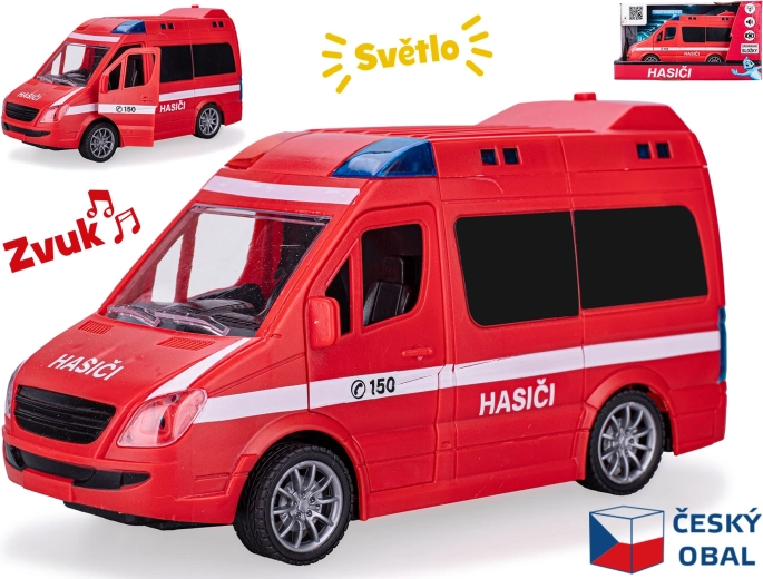 Hasičské auto se setrvačníkem 1:20 se světly a zvuky