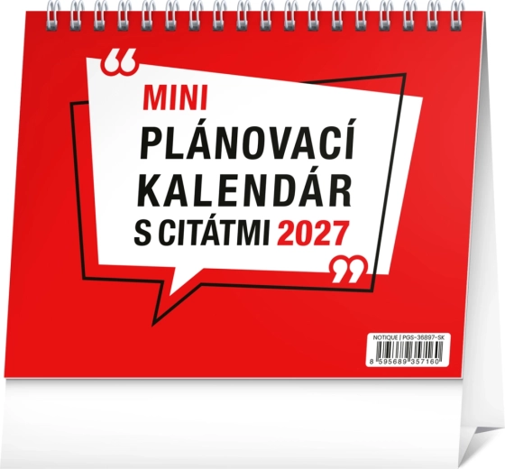 Notique stolní plánovací kalendář s citáty 2027 (16,5 × 13 cm)