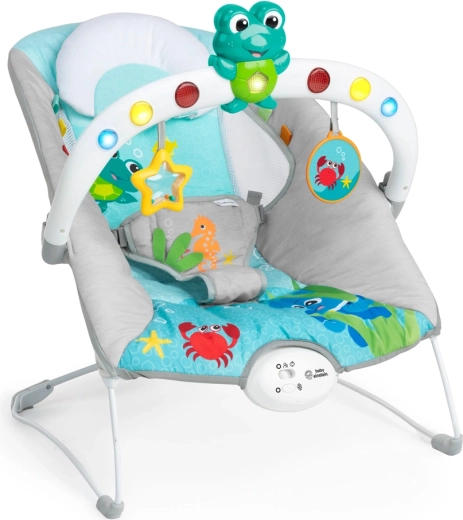 Hudební vibrační lehátko se světly Kick to It Neptune BABY EINSTEIN