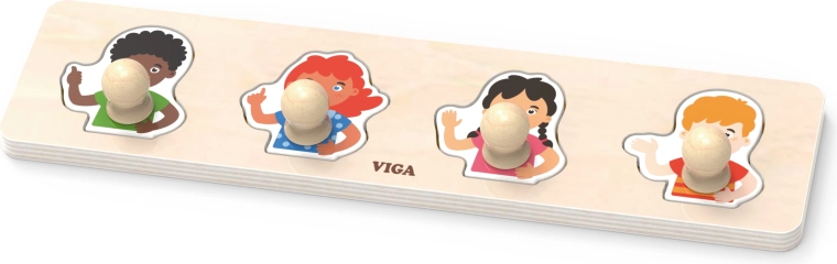 Viga první vkládací puzzle s úchyty – barvy pleti